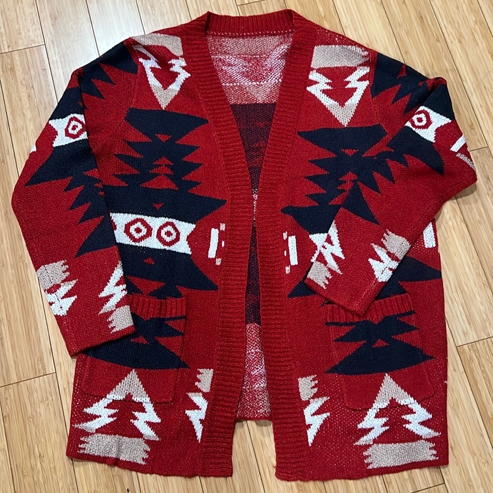 Western print cardigan sz XL